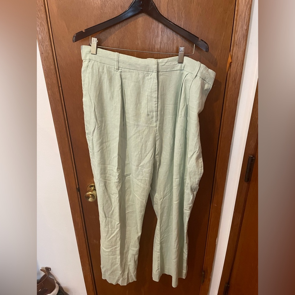 NWT Light Green A&F‎ Tailored Linen Pants